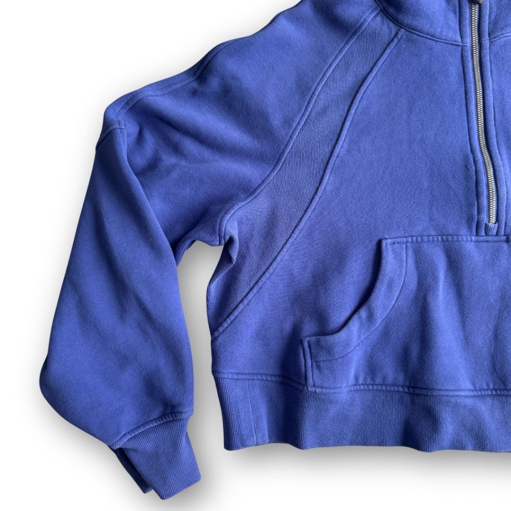 Lululemon Scuba Cropped Half-Zip Funnel Neck in Blue Size M/L - Picture 11 of 13
